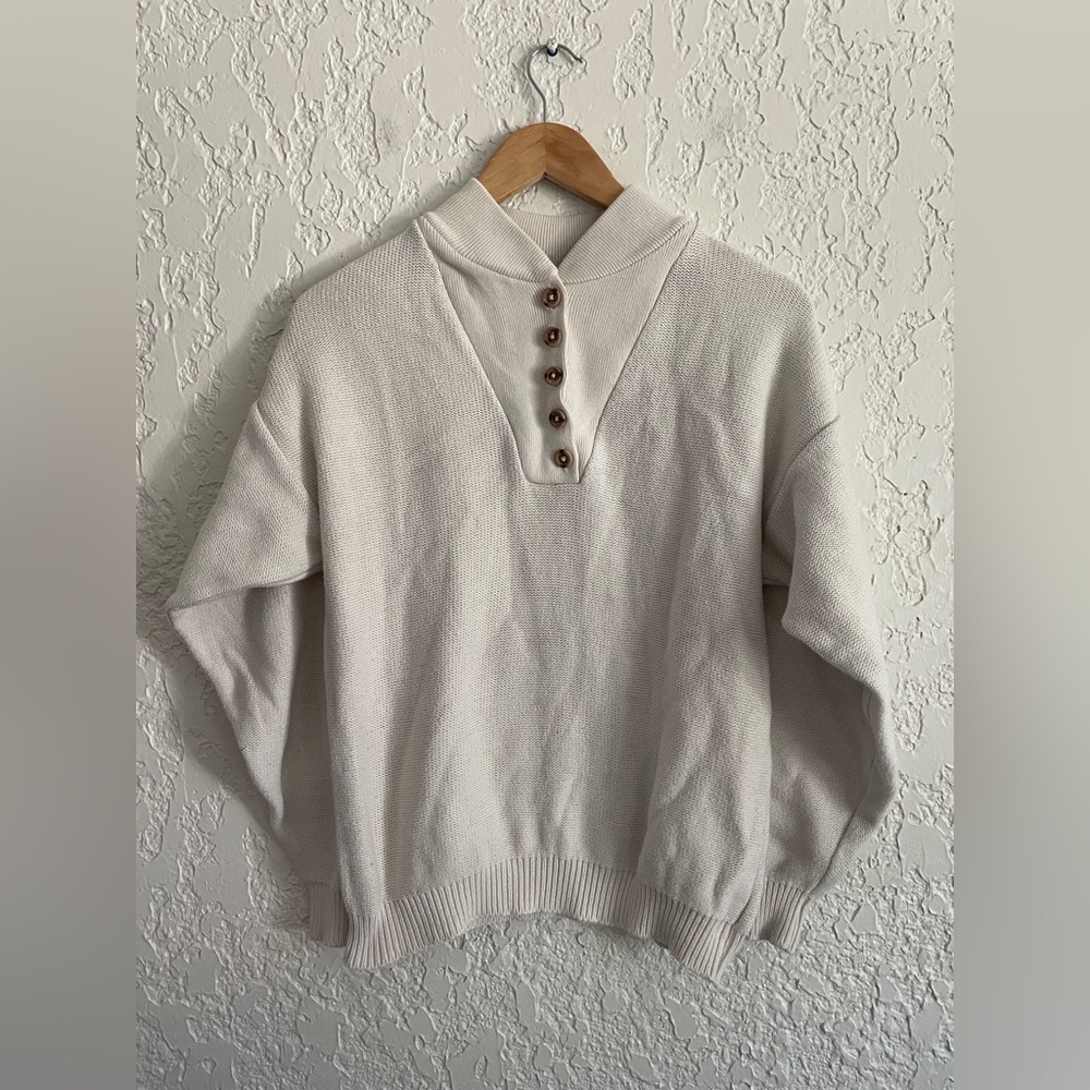 I’m a PLUM RARE Vintage 80s Henley Pullover Sweater - M